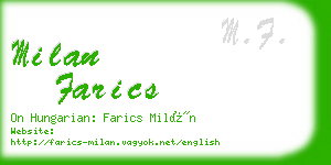 milan farics business card